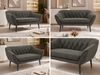 Polstersofa PIRS 2 Skandinavisches Sofa 2-Sitzer, Sofa mit Wellenfederung, Breite 140 cm, schwarze Füße Hoher Sitzkomfort - Dunkelgrau Velvet Bild 2