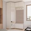 Garderoben-Set Napoli Version 19: Eckschrank mit Polsterpaneelen, Schuhschrank und Schrankaufsatz Flur und Eingangsbereich (Cashmere/Trinity 02), 229 x 70 x 140 cm Bild 3