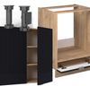 Eckküche Fame-Line Schwarz gestreift/Goldkraft Eiche 190 x 60 cm , AP Marmor Vicco Bild 4