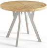 Alpi-Möbel Esstisch Wohnzimmertisch - Ausziehbarer runder Tisch 80-120 cm - Lancelot Eiche, Ausziehbar, 1 x Einsatz 50 cm Bild 4