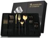 Premium Besteck-Set Schwarz/Gold 6 Personen 24-tlg Edelstahl Essbesteck CF-22128 Bild 4