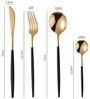 Premium Besteck-Set Schwarz/Gold 6 Personen 24-tlg Edelstahl Essbesteck CF-22128 Bild 2