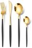 Premium Besteck-Set Schwarz/Gold 6 Personen 24-tlg Edelstahl Essbesteck CF-22128 Bild 3