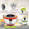 LuxusKollektion Rührschüssel Rührschüssel Set Edelstahl Salatschüssel 6er mit Luftdichtem Deckel Bild 3