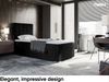MEBLINI Boxspringbett LUKAS 100x200 cm mit Bettkasten - H3/Schwarz Samt Gepolstert Einzelbett mit Topper & Taschenfederkern-Matratze - 100x200 Links Bild 2