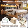 Novelux Doppelbett-Systembett 180x200 cm mit LED-Beleuchtung, USB/Typ-C & Rollschubladen – MDF/Massivholz Eichefarben, inkl, Nachttische & Lattenrost Bild 5
