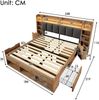 Novelux Doppelbett-Systembett 180x200 cm mit LED-Beleuchtung, USB/Typ-C & Rollschubladen – MDF/Massivholz Eichefarben, inkl, Nachttische & Lattenrost Bild 2
