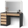 Livinity® Schminktisch Imola, Anthrazit/Goldkraft Eiche, 120 cm mit LED Beleuchtung (1-St) Bild 4
