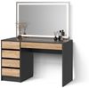 Livinity® Schminktisch Imola, Anthrazit/Goldkraft Eiche, 120 cm mit LED Beleuchtung (1-St) Bild 5