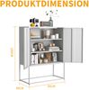 Metall-Sideboard 85 x 40 x 109 cm in Weiß mit 2 festen Einlegeböden Bild 3