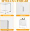 Metall-Sideboard 85 x 40 x 109 cm in Weiß mit 2 festen Einlegeböden Bild 4