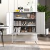 Metall-Sideboard 85 x 40 x 109 cm in Weiß mit 2 festen Einlegeböden Bild 2