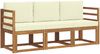 vidaXL Outdoor-Sofagarnitur mit Kissen 3 pcs Natur und Creme 3365923 Bild 2