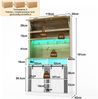 Merax 191 cm Küchenschrank, Hochschrank mit LED, Steckdose, Klapptür, Haken, Weinregal und Vitrine für Küche & Esszimmer, Natur + Weiß Bild 4