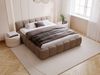 GRAINGOLD Cloud Low Bett 140x200, Polsterbett mit Bettkasten und Lattenrost, Bouclé-Stoff, Braun Bild 3