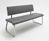 Sitzbank Arco - Leder Grau - Edelstahl - 155cm Bild 3