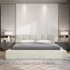 Polsterbett Doppelbett GROVE Komplettset 180x200cm in Stoff Ditra Creme Bild 2