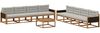 vidaXL Outdoor-Sofagarnitur mit Kissen 9 pcs Natur und Hellgrau 3382434 Bild 2