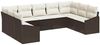 vidaXL Sofa Set mit Kissen 9 pcs Braun Poly Rattan 3346878 Bild 2