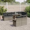vidaXL Gartensofa-set mit Kissen 9 pcs Grau Poly-Rattan 3348305 Bild 3