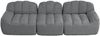 3-Sitzer modulares Sofa H 79 x T 228 x B 104 cm aus Granuliertem Fleece in Grau, frameless Design Bild 4