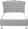 Bett mit Lattenrost METZ 90 x 200 cm Stoff Hellgrau Bild 5