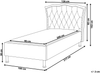 Bett mit Lattenrost METZ 90 x 200 cm Stoff Hellgrau Bild 2
