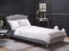 Bett mit Lattenrost METZ 90 x 200 cm Stoff Hellgrau Bild 3