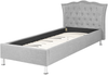 Bett mit Lattenrost METZ 90 x 200 cm Stoff Hellgrau Bild 4