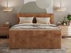 Boxspringbett mit zwei Multipocket-Matratzen und Topper, Doppelbett aus Cordstoff, zwei Bettkästen - TILIANO KING DUO - 140 x 200 cm - Orange Cord - H3 Bild 4