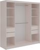 Schwebetürenschrank DUBROWNIK mit großer Spiegelfront, moderner Kleiderschrank, Breite 200 cm - Kaschmir - inkl. Schubladen Bild 4