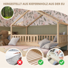 Crazy Pine 'Crazy House' Hausbett mit abnehmbaren Rausfallschutz, Naturholz, Natur, 100x190 cm, mit Ausziehbett Bild 4