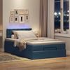 vidaXL Ottomane Bett mit Matratze & LEDs Blau 120x190 cm Stoff 3312463 Bild 3
