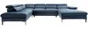 Vente-unique - SEPINA Sofa SamtStoff Blau - B 214 cm x H 75 cm x L 353 cm Bild 3