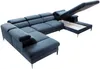 Vente-unique - SEPINA Sofa SamtStoff Blau - B 214 cm x H 75 cm x L 353 cm Bild 5