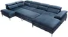 Vente-unique - SEPINA Sofa SamtStoff Blau - B 214 cm x H 75 cm x L 353 cm Bild 4
