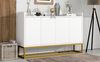 Sideboard, 120x30x80 cm, weißes Sideboard im minimalistischen Stil, 4-türig, grifflos Bild 4