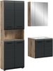 Badezimmer-Set >Ice< in Nox Oak / Schwarz - 135x185x46cm (BxHxT) Bild 2