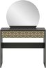 Schminktisch >Prisma< mir Schubladen, schwarz / goldfarbig / Spiegel - 90x133x39cm (BxHxT) Bild 3