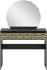 Schminktisch >Prisma< mir Schubladen, schwarz / goldfarbig / Spiegel - 90x133x39cm (BxHxT) Bild 4