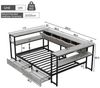 Celya Polsterbett Schlafsofa Daybett mit USB und Typec-Ladestation (ohne Matratze, Tagesbett, Jugendbett mit 2 Schubladen und Lattenrost aus Metall), Ideal für Kinder-, Jugend- oder Gästezimmer ein Bild 2