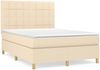vidaXL Boxspringbett mit Matratze Creme 140x190 cm Stoff 3142334 Bild 2