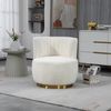 Drehstuhl Teddy-Samt mit 360°-Rotation, gepolstert, ergonomisch, Holz+Metall, modernes Wohnzimmer Stuhl Bild 4
