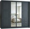 Drehtürenschrank OSLO viertüriger Kleiderschrank mit Schubladen und Metallgriffen Bild 2
