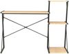 Schreibtisch mit Regal, Schwarz/ Eiche, 116 × 50 × 93 cm Bild 2
