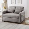 Ulife Schlafsofa mit ausziehbarem Sofabett und 3-stufig verstellbarer Rückenlehne, 1 Teile, Mit Metallrollen, Inklusive zwei Kissen Bild 2