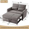 Ulife Schlafsofa mit ausziehbarem Sofabett und 3-stufig verstellbarer Rückenlehne, 1 Teile, Mit Metallrollen, Inklusive zwei Kissen Bild 4