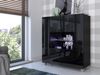 Kommode Calabrini BR01 (Farbe: Schwarz / Schwarz Hochglanz, mit blauer LED Beleuchtung) Bild 2