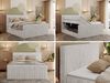 Boxspringbett mit zwei Multipocket-Matratzen und Topper, Doppelbett aus Cordstoff, zwei Bettkästen - TILIANO KING DUO - 160 x 200 cm - Hellgrau Cord - H3 Bild 2