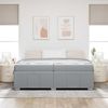 vidaXL Bettrahmen mit Matratze Hellgrau 200 x 200 cm Stoff 3398307 Bild 3